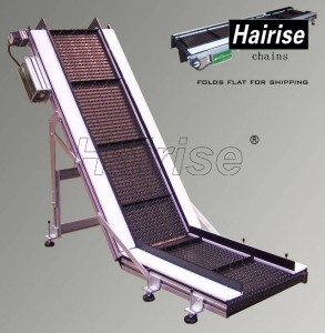Hairise Inclined Plastic Chains Conveyor with Flights
