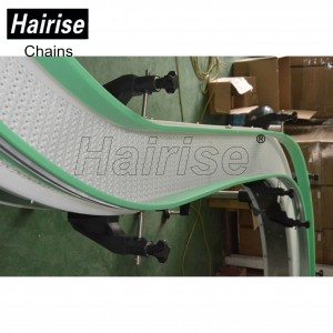 Hairise White Modular Belt Conveyor with S Curve