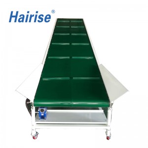 Hairise inclined PVC belt conveyor with green color