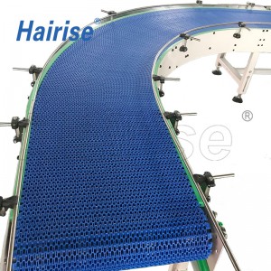Hairise plastic modular belt conveyor with turn