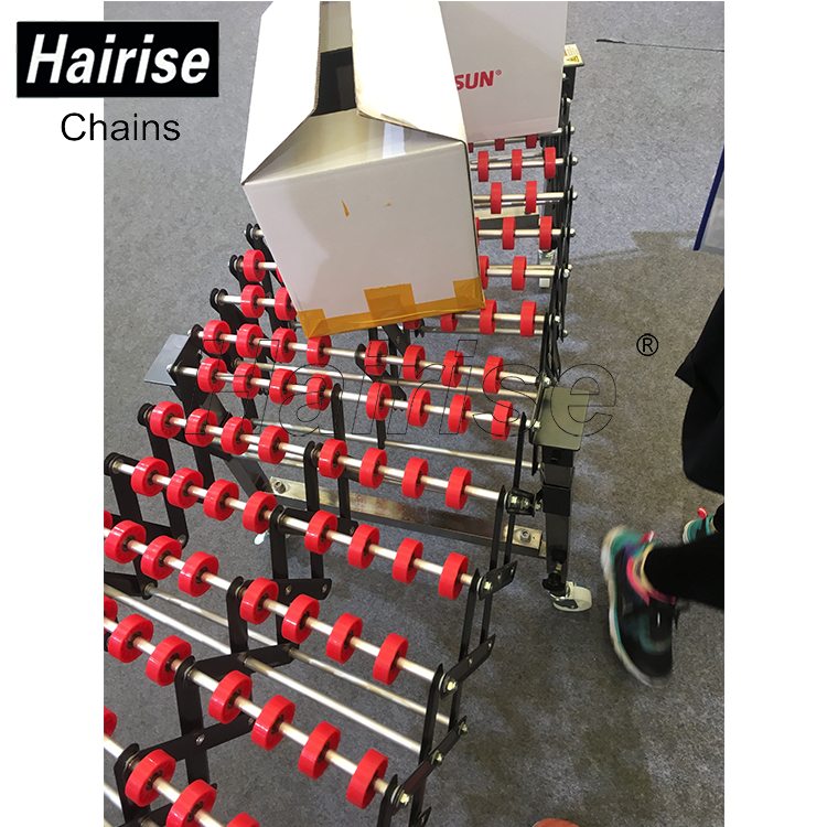 Hairise roller conveyors for boxes transferring